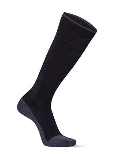 Zeropes Premium Compression Socks 20-30mmHg (Black/Gray, X-Large)