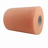 OurWarm® 6 Inch x 100 Yards (300FT) Tulle Roll Spool Tutu Skirt Fabric Wedding Party Gift Bow Craft (Peach)