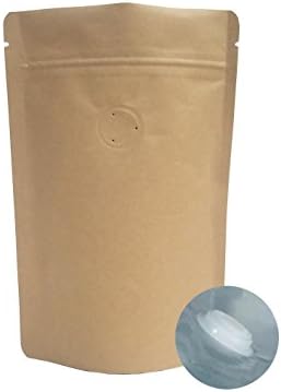 AwePackage Barrier Kraft Paper Stand up Zipper Coffee Pouch Bags with Aroma Degassing Valve (50, 3 Oz)