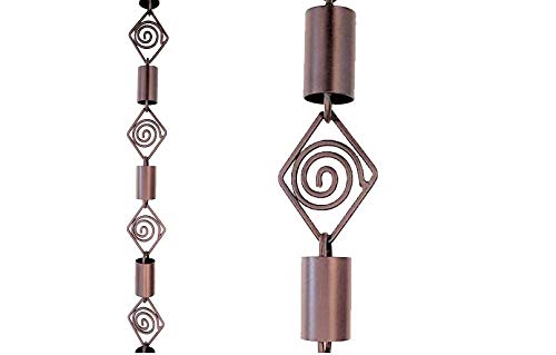Spiral Diamond Bronze Rain Chain 8.5 Ft.# 90134
