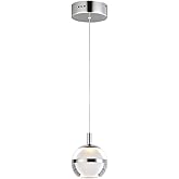 ET2 E24591-93PC Swank Collection One-Light Dimmable LED Adjustable Height Pendant - Polished Chrome Finish I Steel Frame I 30