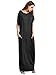 Verdusa Women's Short Sleeve Loose Long Maxi Lounge Dress with Pockets Black XL