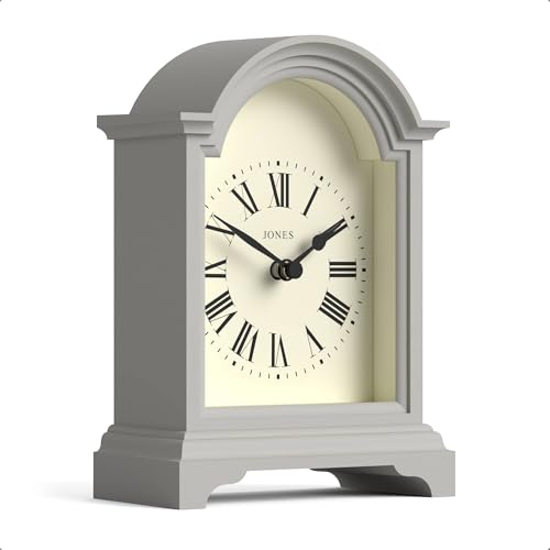 JONES CLOCKS® Bistro Mantel Clock | Small Carriage Clock Design | Gray at Amazon