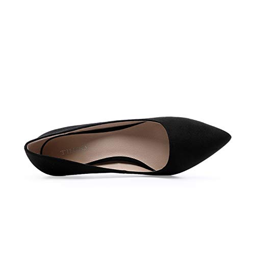 TIHOO Women's Classic Pointed Toe High Heel Dress Pumps Slip On Basic Shoes (9 M US, Black)