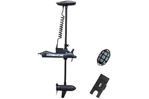 AQUOS Haswing Black 12V 55LBS 48inch Bow Mount Trolling Motor with 2.4 G Remote Control, Quick Release Bracket for Inflatable Boat Kayak Bass Boat Aluminum Boat Fishing, Freshwater/Saltwater Use
