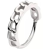 Pierced Owl 16GA 316L Stainless Steel Chain Link Side Facing Hinged Segment Clicker Ring