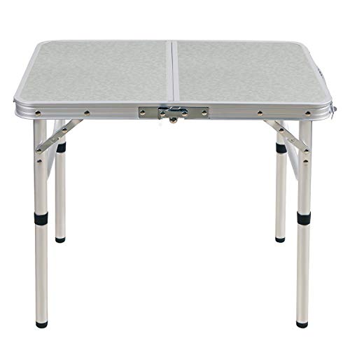 CAMPMOON Small Folding Camping Table 2 Foot, Lightweight Portable Aluminum Folding Table with
