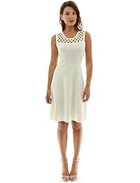 PattyBoutik - Vestido de punto con encaje de ganchillo para mujer