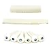 Luvay 6pcs Guitar Bone Bridge Pins + Guitar Bone Bridge Saddle & Nut, Made of Real Bone for Acoustic Guitar
