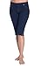 PajamaJeans Women's Knee-Length Stretch Knit Denim Shorts, Indigo, LG 12-14