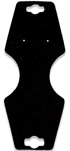 N'ice Packaging 100-Pcs Large Black 5.5" x 2.25" Necklace/Earring Jewelry Display Cards, New Retail Self-Adhesive Necklace/Earring Foldovers