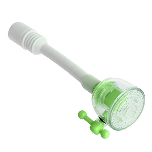 Flexible Swivel Sink Faucet Sprayer Aerator Kitchen Attachment Accessories with Adapter,LIYUDL Bathroom Laundry Shower Head Extension,ABS + PVC (Green) - Thumbnail 3