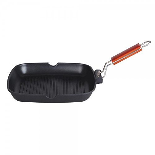 Click Here to See More Images Wonderchef Caesar Folding Aluminium Grill Pan, 24cm, Black