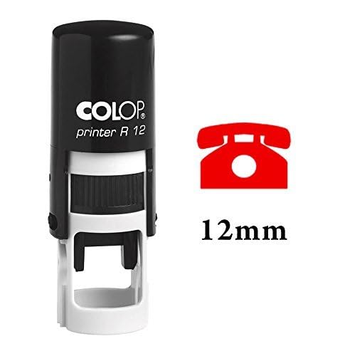 Telephone Self Inking Mini Rubber Stamp Colop Round Decorative Teachers Stamps 12mm