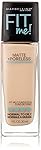 Maybelline New York Fit Me Matte Plus Poreless Foundation Makeup, Natural Ivory, 1 Fluid Ounce