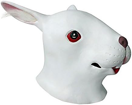 HLLWN Expresss, White Rabbit Head, Halloween Masquerade Latex Mask 2014 HLWMSK62