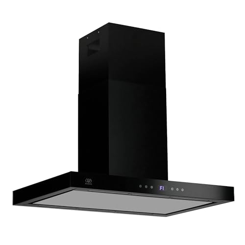 AVERA Campana para cocina de Isla 90 cm Tipo T, Acero Inoxidable, 3 Velocidades, Filtros metálico lavable y Filtro de carbón activado, Extrae y purifica, Control por botones | CEN90B