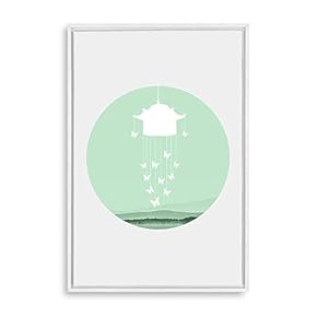 Framed Canvas Wall Art Circular Pattern Canvas Prints Home Artwork Decoration for Living Room,Bedroom - 16x24 inches