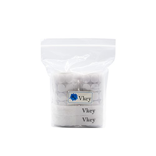 Vkey 720pcs ( 360Pair Sets) 16mm Diameter Sticky Back Coins Hook & Loop Self Adhesive Dots Tapes (White)