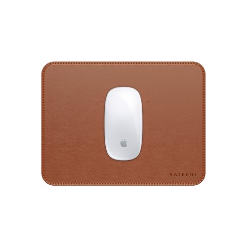 Satechi Vegan-Leather Mouse Pad - Ergonomic Mouse Pad, Reversible, Scratch and Water Resistant, Easy to Clean - Desk Mouse Pad for Office and Home, 24.9 cm x 19.05 cm x 0.36 cm – Brown