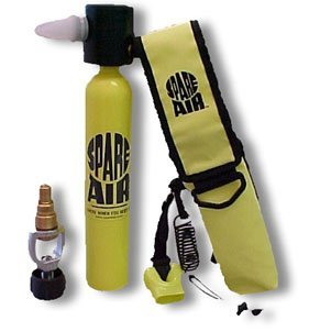 New 3.0CF Spare Air Package for Scuba Divers With Dial Gauge Upgrade, Fill Adapter, Holster, & Leash