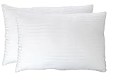 Deluxe Queen Pillows 2 Pack - Hypoallergenic, Plush Down Alternative Bed Pillow - Super Soft Poly Fiber with 100% Cotton Dobby Cover - Proudly Crafted in USA - (Premium Value Pack)