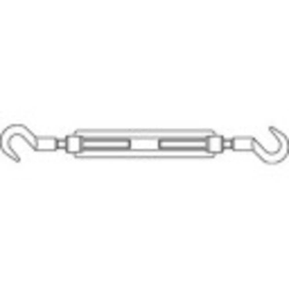 TOOLCRAFT 136620 Screw tensioner hook and hook M10 galvanized steel DIN 1480 1 pc(s)