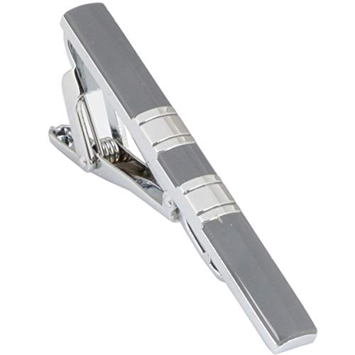 GWD Mens Tie Bar Clip 2.1 Inch, Silver-Tone, Black, Gray (G Style) - Thumbnail 3
