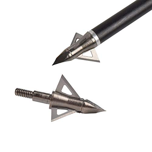 Bowhunting 100 Grain, 3 Blade Broadhead Steel Tips for Archery Crossbow