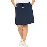 Women's Plus Size Skort In Soft Sport Knit With Custom-Fit Waist Navy,L