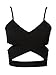 Choies Women's Cut Out Cross Spaghetti Strap Cropped Candy Color Vest,Medium,Black