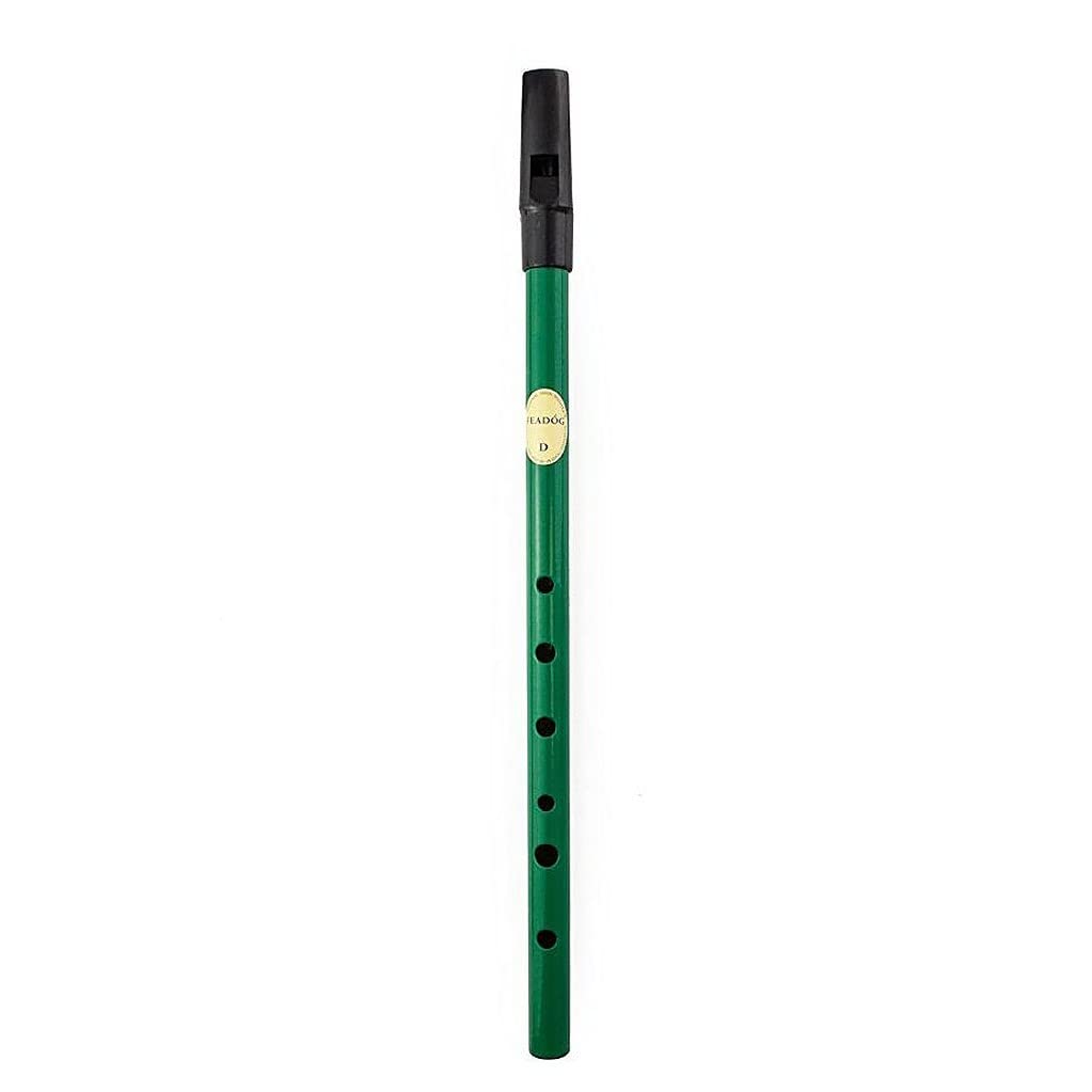 Feadog Green Irish Penny Whistle in the Key of "D" Include Fingering Chart and International Instruction Sheet