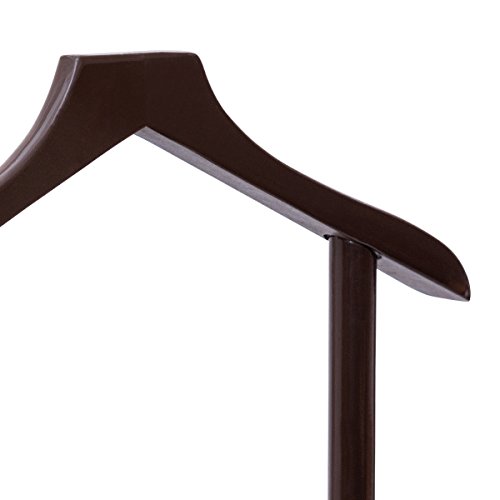 Valet Stand Coat Rack Executive Clothes Suit Hanger Brown