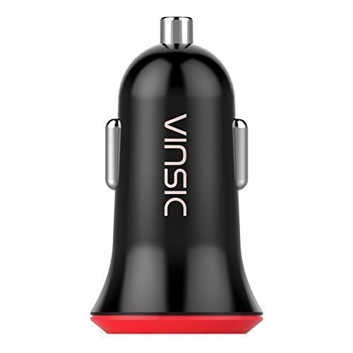 Vinsic USB Type C Car Charger Adapter with Type C and Standard USB A Outputs For Apple MacBook 12", Nokia N1, Nexus 5X 6P, Lumia 950/950XL, and More.