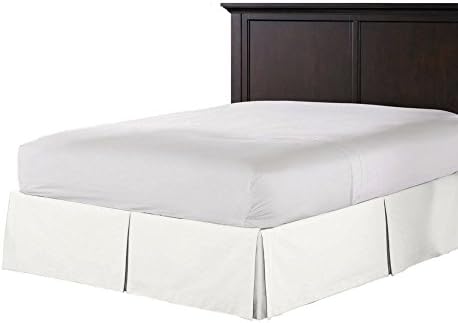 800 Thread Count Tailored Pleated Bedskirt made of "Single Ply Long Staple Egyptian Cotton" -15 inches drop- with perfect fitting for Queen SIZE bed & White Color comes with 100% SATISFACTION AND MONEY-BACK GUARANTEE