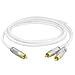 Mediabridge™ Ultra Series RCA Y-Adapter (15 Feet) - 1-Male to 2-Male for Digital Audio or Subwoofer - Dual Shielded with RCA to RCA Gold-Plated Connectors - White - (Part# CYA-1M2M-15W)