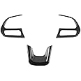 3PCS Car Steering Wheel Cover Trim Interior Accessories for Jeep Renegade 2015-2023 for Jeep Compass 2017-2020 (Black)