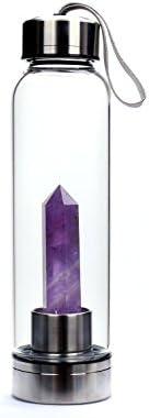 Natural Rose Quartz Crystal Water Bottle, Rose Quartz Point Bottle,Crystal Water Cup, Gemstone Water Bottle …