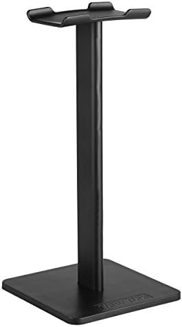 Headphone Stand, Aquiver Earphone Holder Stand with Aluminum Supporting Bar, Flexible Headrest, ABS Solid Base for All Headphones Size (Black)