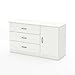 South Shore Libra 3-Drawer Dresser with Cabinet Door, Pure White