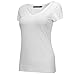 OThread & Co. Women's Short Sleeves T-Shirt V-Neck Plain Basic Spandex Tee (Small, White)