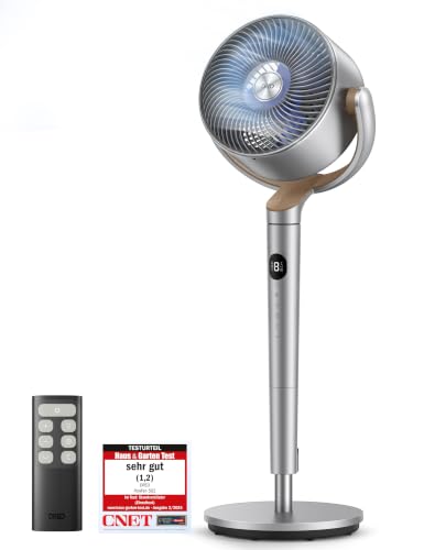 DREO 23dB leiser Standventilator, 120°+120° Omni-direktionale oszillierende Ventilator, 26M Windentfernung, 1615m³/h Luftvolumen Echt Turbo-Luftzirkul