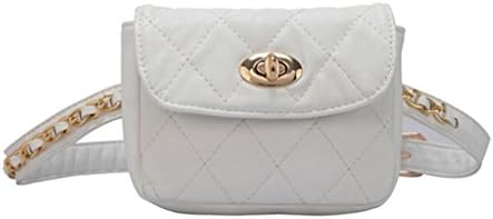 Numkuda Women Rhomboids Pattern Waist Bag Chain Fanny Pack Travel Belt Purse
