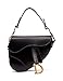 LA FESTIN Ladies Designer Crossbody Purses with Wide Shoulder Strap Trendy D-shape Leather Saddle Bags for Cool Girls