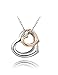 Love Heart Necklace for Girlfriend Double Heart Necklace Open Heart Necklace Memory of Love Necklace 2 Tone Necklace Womens Pendant Interlocking Heart Necklace Her Girlfriend Christmas Gifts