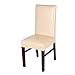 Deisy Dee Solid Color PU Leather Stretch Waterproof Chair Protector Covers for Dinging Living Room Chair C051 (Champagne)