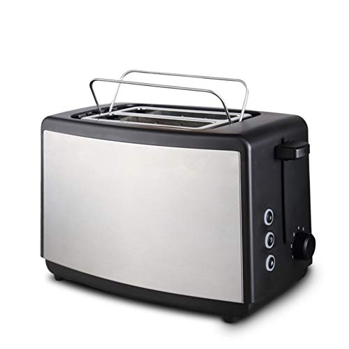 LJ-MBJ Stainless Steel Toaster, 2-Slice, Household Mini Breakfast Toaster, Fully Automatic, with Grill, 7 Bread Browning Settings, Defrost-A