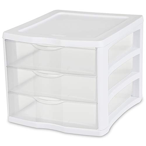Sterilite 17918004 3 Drawer Unit, White Frame with Clear Drawers, 4-Pack - //medicalbooks.filipinodoctors.org
