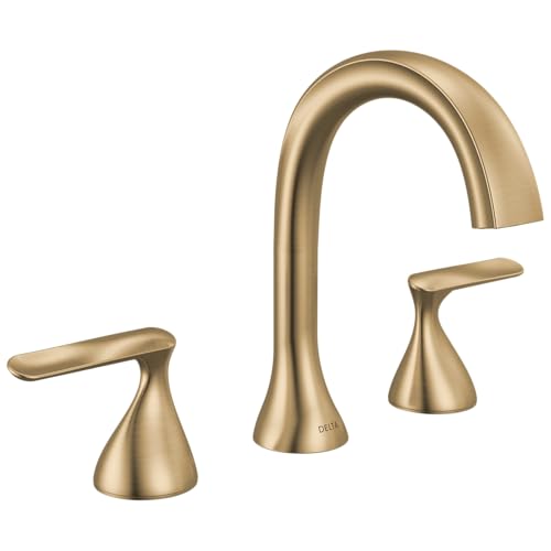 Delta Bonacci Brushed Gold Bathroom Faucet 3 Hole, 8 Inch Widespread Bathroom