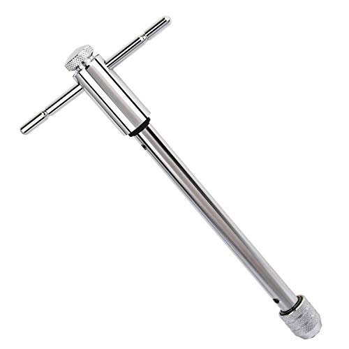 Hakkin 5-Piece Titanium Taps Drill Set Taps Die Set Hand Taps Set Machine Tap M3-M8 with Tool Holder Adjustable T-Handle Tap Cutter Wrench - Thumbnail 7